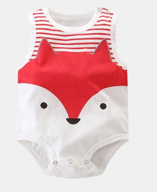 Sleeveless Baby Onesie – Adorable Fox 🦊 & Penguin 🐧 Designs