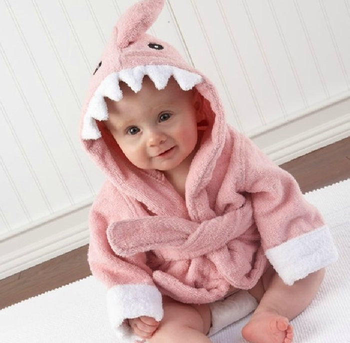 🛁 Baby’s Hooded Bathrobe – Adorable Animal Designs for Cozy Bath Time Fun! 🐭  🦁  🦊