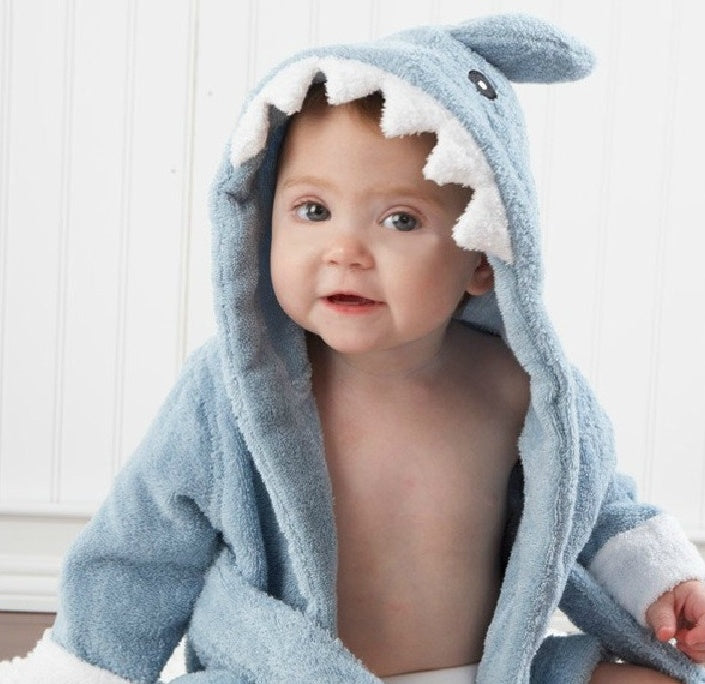 🛁 Baby’s Hooded Bathrobe – Adorable Animal Designs for Cozy Bath Time Fun! 🐭  🦁  🦊